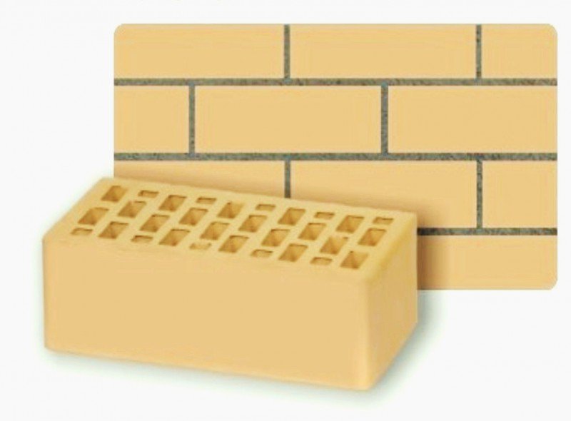 Облицовочный пустотелый, М-150,120x250x88, желтый, Воротынский КЗ